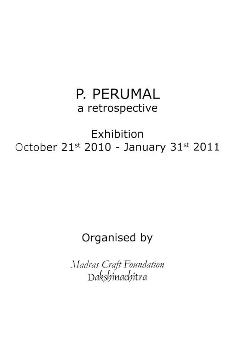 P. Perumal - A Retrospective - Indya