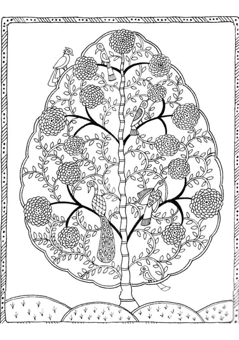 Madhubani-A Mindful Coloring Book for all Ages - Indya