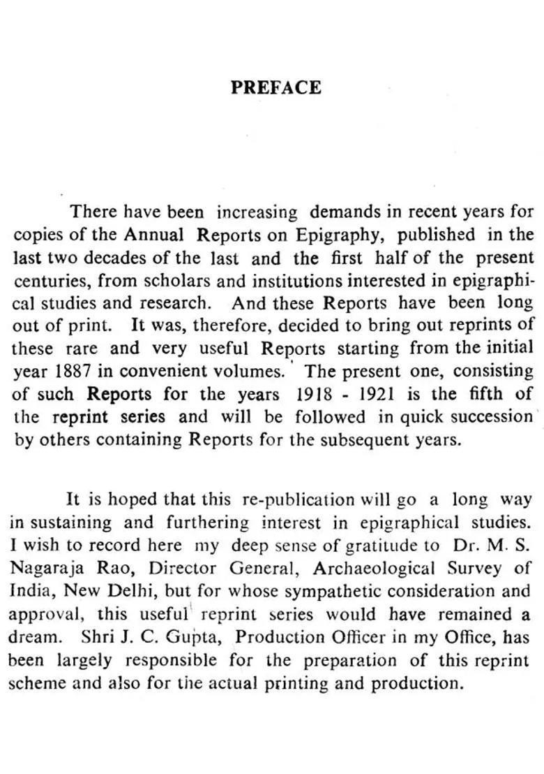 Annual Report on Indian Epigraphy - 1918: 1921 (An Old and Rare Book) - Indya