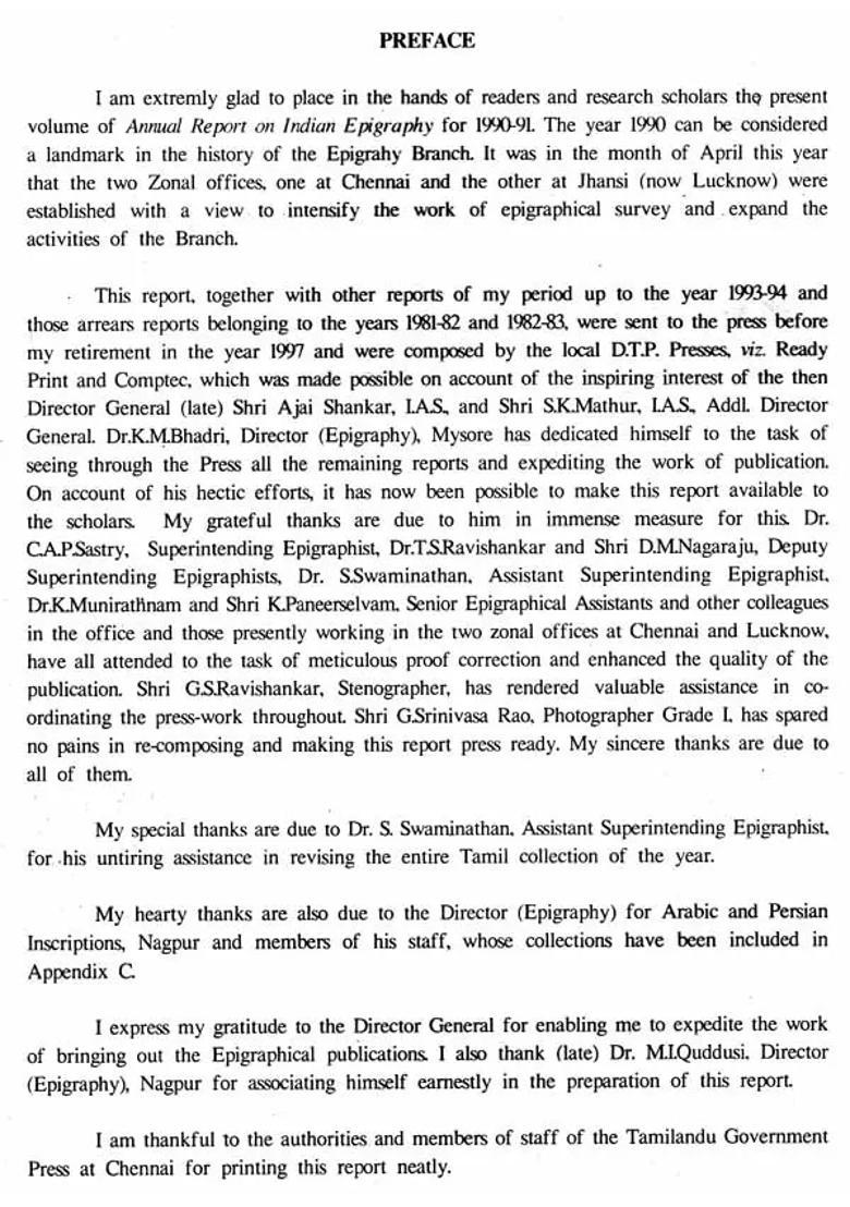 Annual Report on Indian Epigraphy For 1990-91 (An Old and Rare Book) - Indya