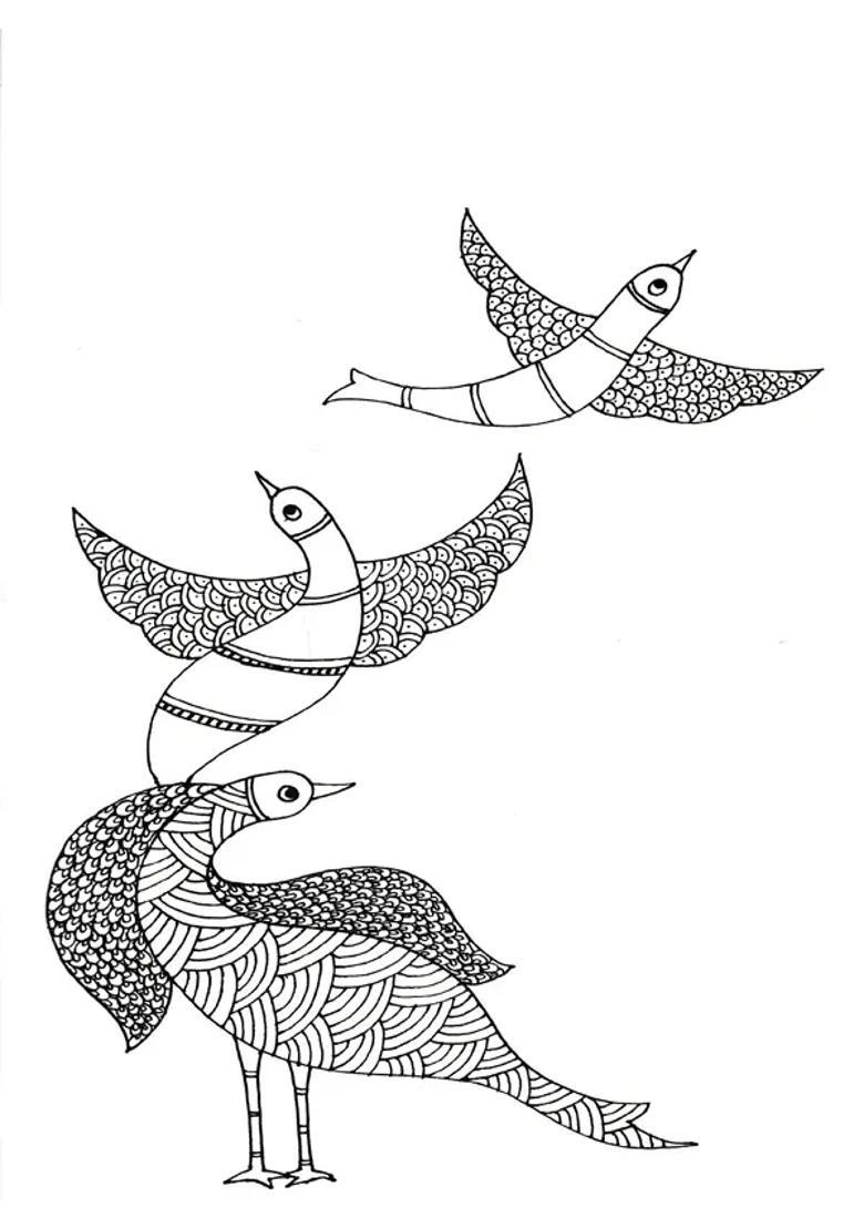 Gond Art-A Mindful Coloring Book for all Ages - Indya