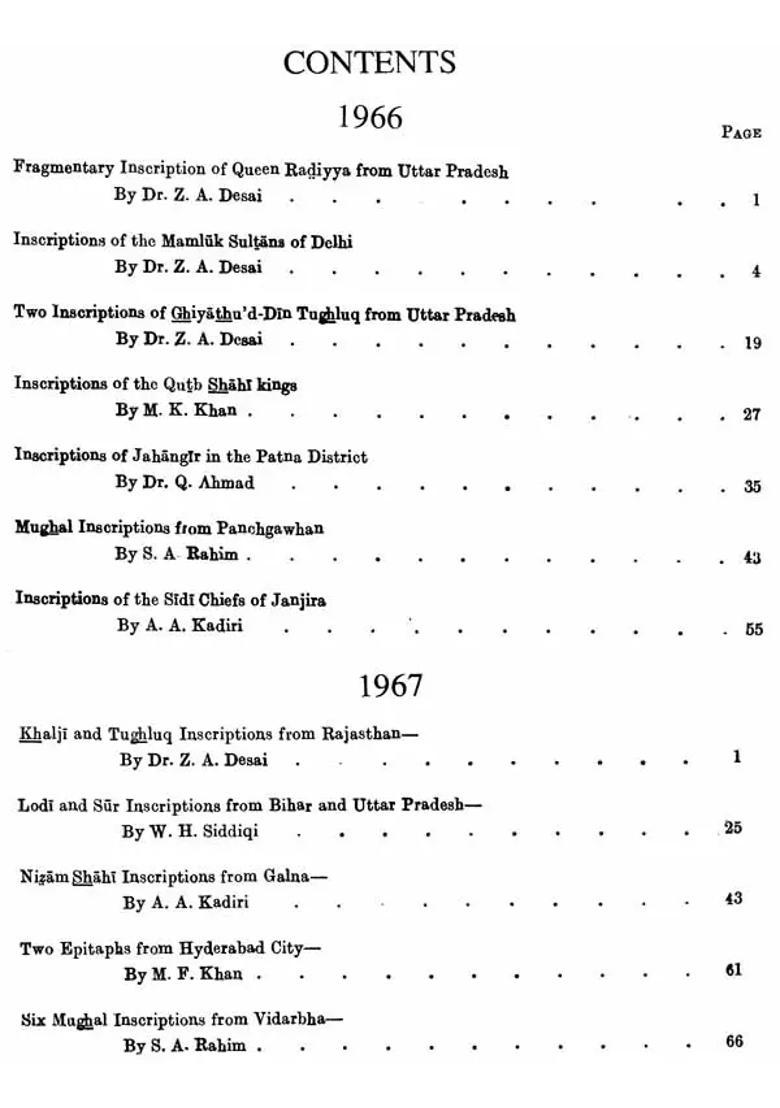 Epigraphia Indica - Arabic and Persian Supplement, 1966 and 1967 (An Old and Rare Book) - Indya