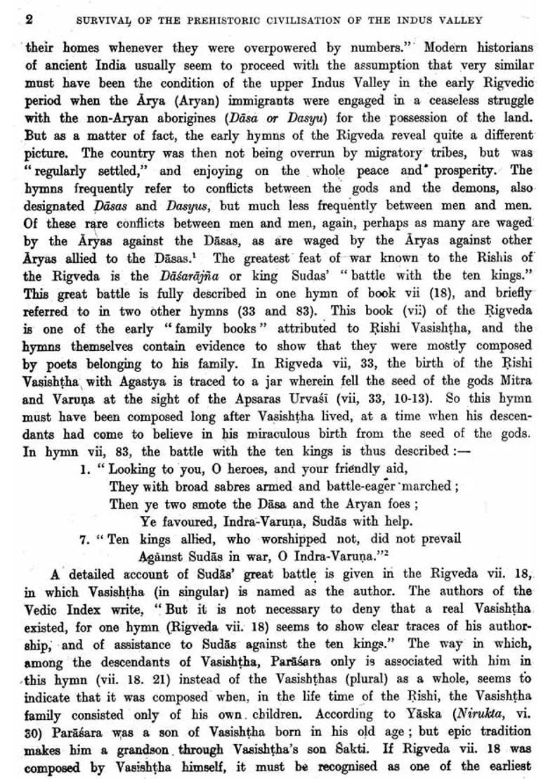 Survival of The Prehistoric Civilisations of The Indus Valley- Memoirs of The Archaeological Survey of India (No-41, An Old and Rare Book) - Indya