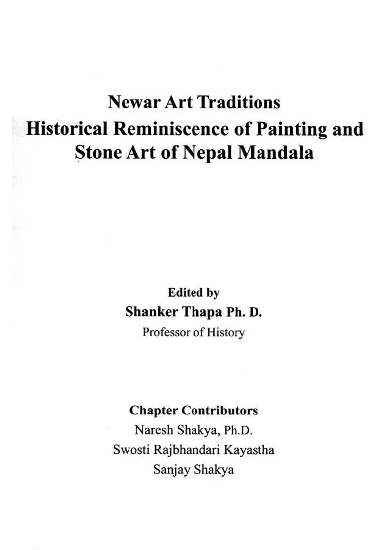 Newar Art Traditions- Historical Reminiscence of Painting and Stone Art of Nepal Mandala - Indya