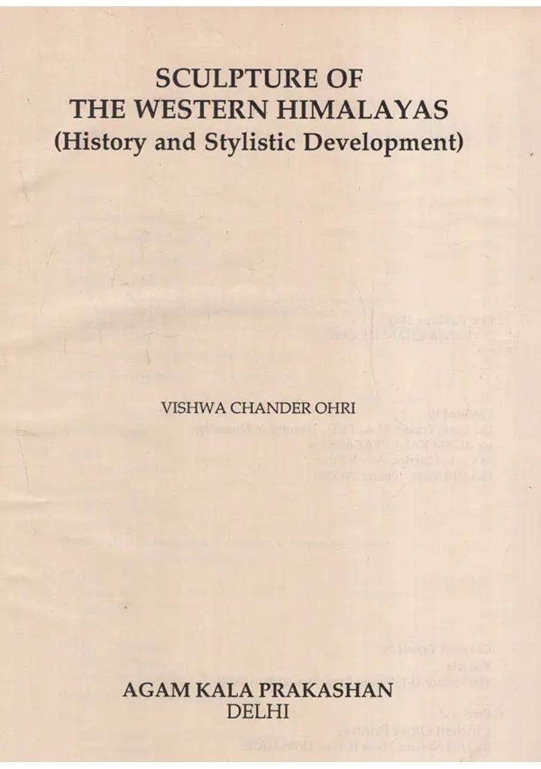 Sculpture of Western Himalayas (An Old & Rare Book) - Indya