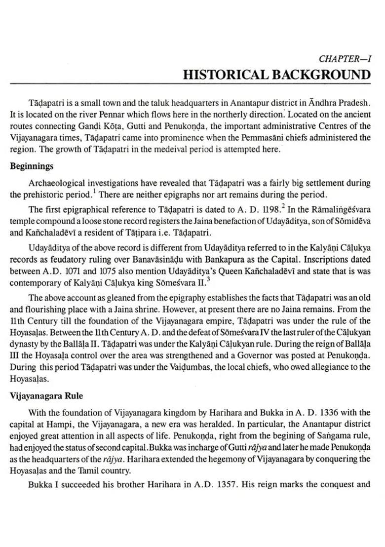 Vijayanagara Temples At Tadapatri (An Art-Historical Study) - Indya