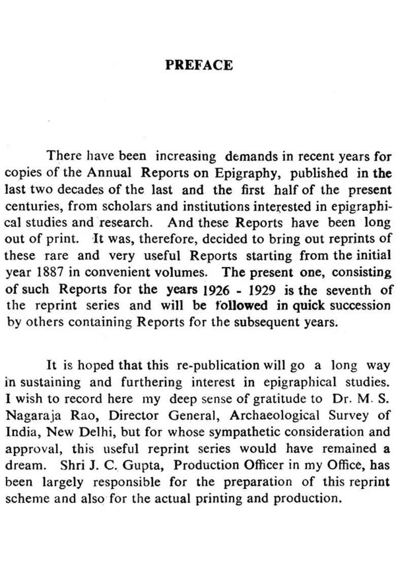 Annual Reports on Indian Epigraphy - 1926: 1929 (An Old and Rare Book) - Indya