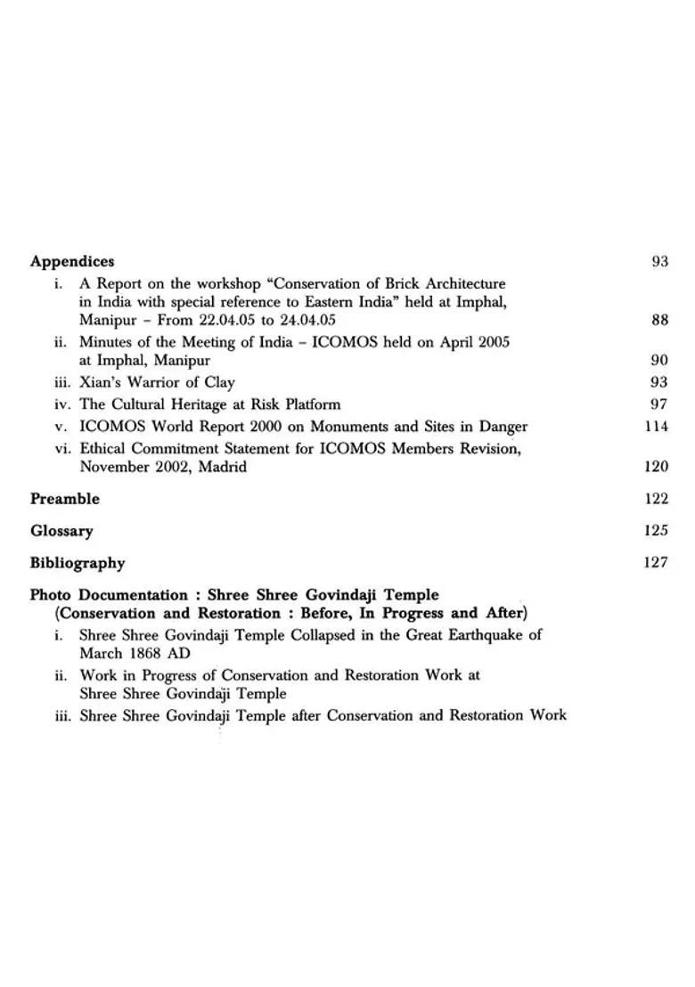 Conservation and Restoration of Brick Architecture- Special Reference to Manipur: North-East India - Indya