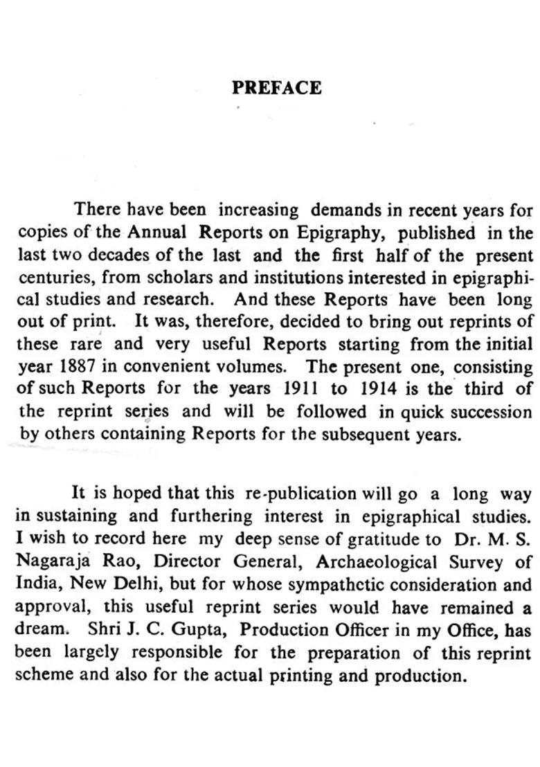 Annual Reports on Indian Epigraphy - 1911: 1914 (An Old and Rare Book) - Indya