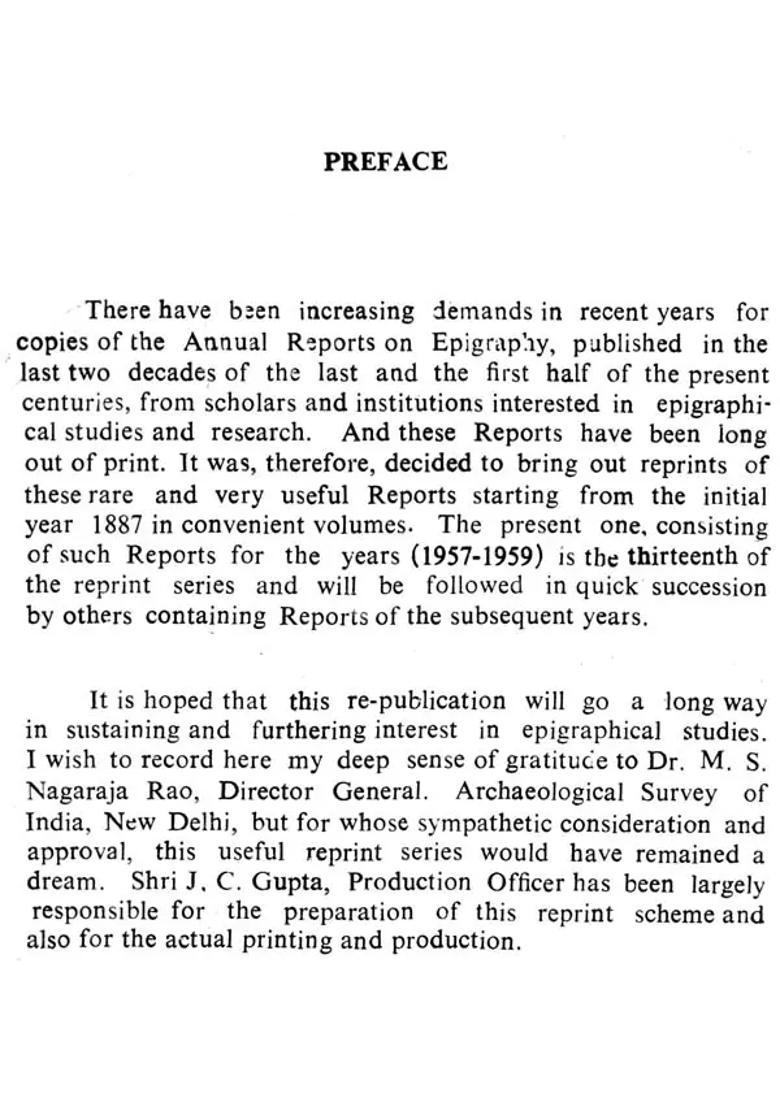Annual Reports on Indian Epigraphy - 1957: 1959 (An Old and Rare Book) - Indya