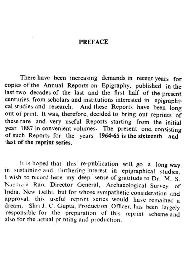 Annual Reports on Indian Epigraphy - 1964: 1965 (An Old and Rare Book) - Indya