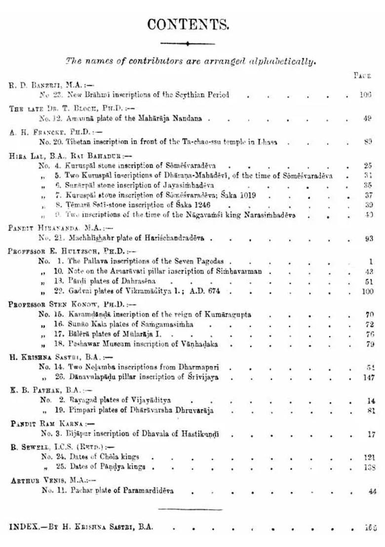 Epigraphia Indica - Volume X, 1909-10 (An Old and Rare Book) - Indya