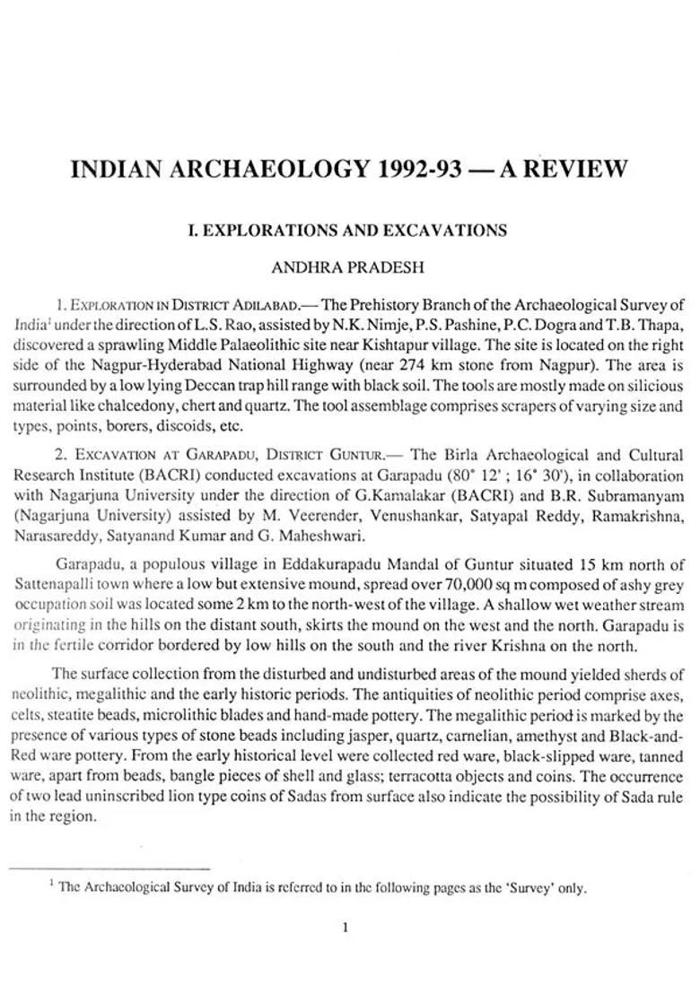 Indian Archaeology 1992-93 - A Review - Indya