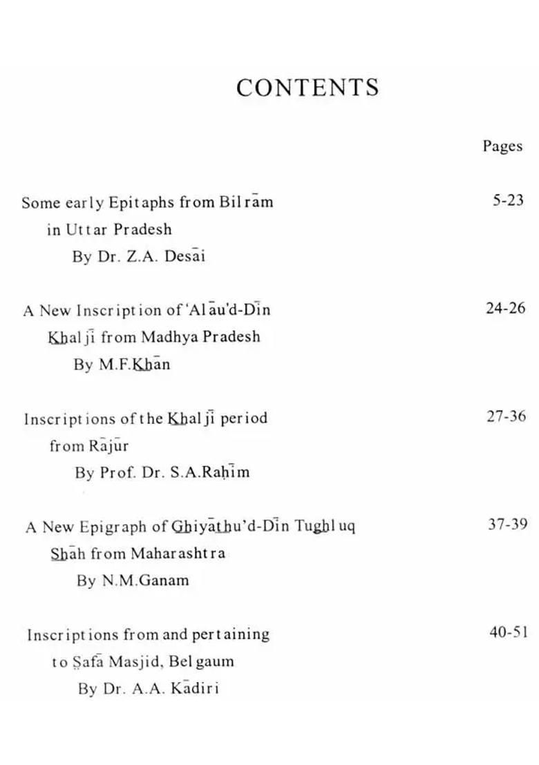 Epigraphia Indica - Arabic and Persian Supplement (1976) - Indya