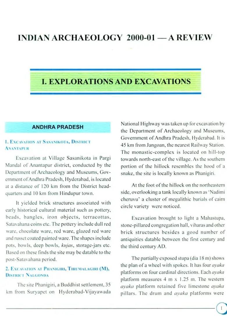 Indian Archaeology 2000-01 - A Review (An Old and Rare Book) - Indya