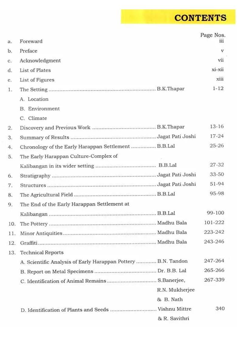 Excavations At Kalibangan- The Early Harappans (1961-69) - Indya