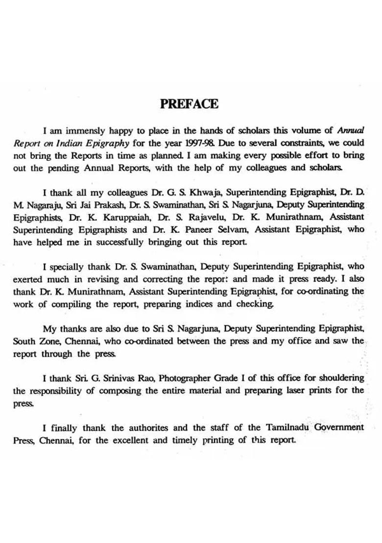 Annual Report on Indian Epigraphy For 1997-98 - Indya