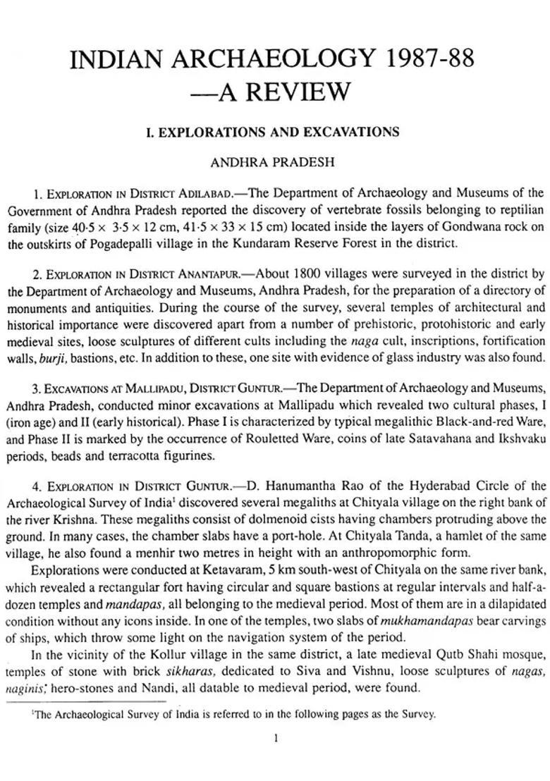 Indian Archaeology - 1987-88 A Review (An Old and Rare Book) - Indya