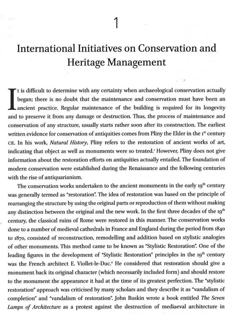 Conservation and Management of Cultural Heritage - Indya
