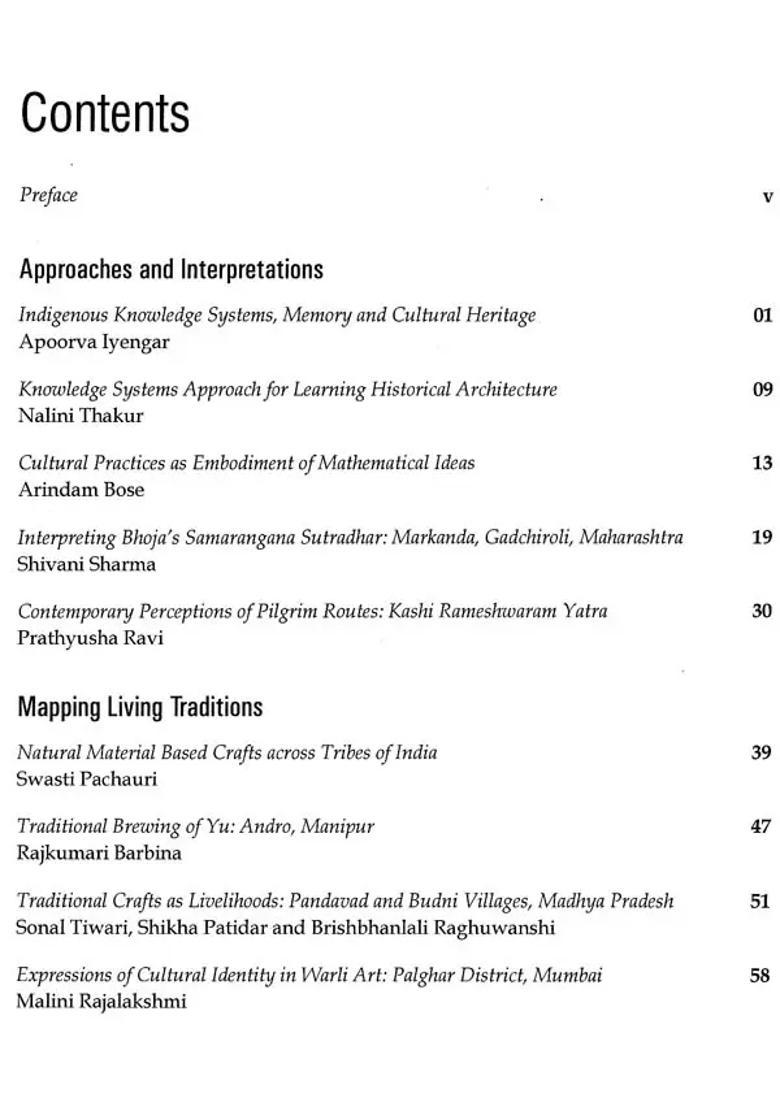 Traditional Knowledge Systems and Cultural Heritage - Indya