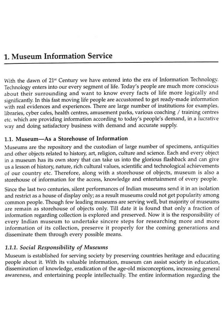 Museum Information Service- Its Management and Marketing - Indya