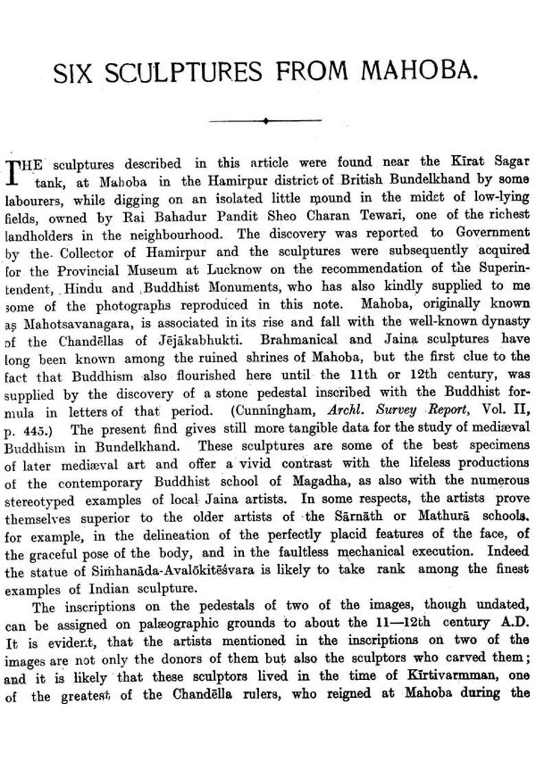 Six Sculptures from Mahoba (No-8) - Indya