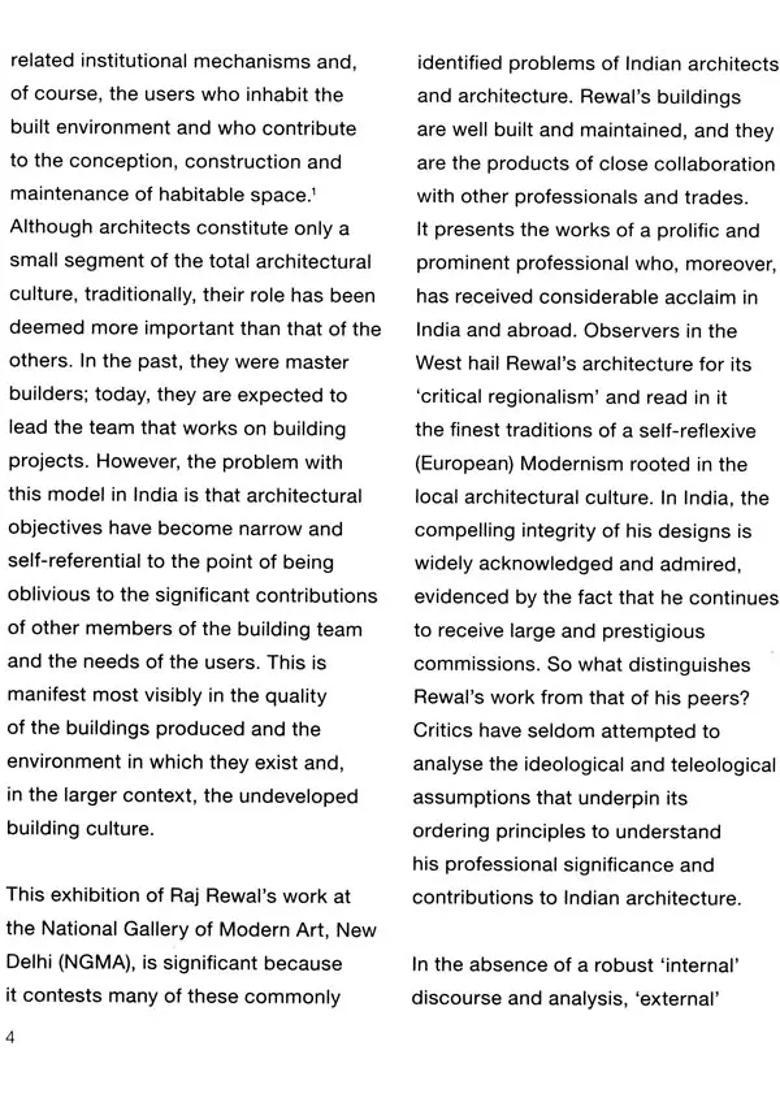 Raj Rewal: Memory, Metaphor and Meaning in his Constructed Landscape - Indya