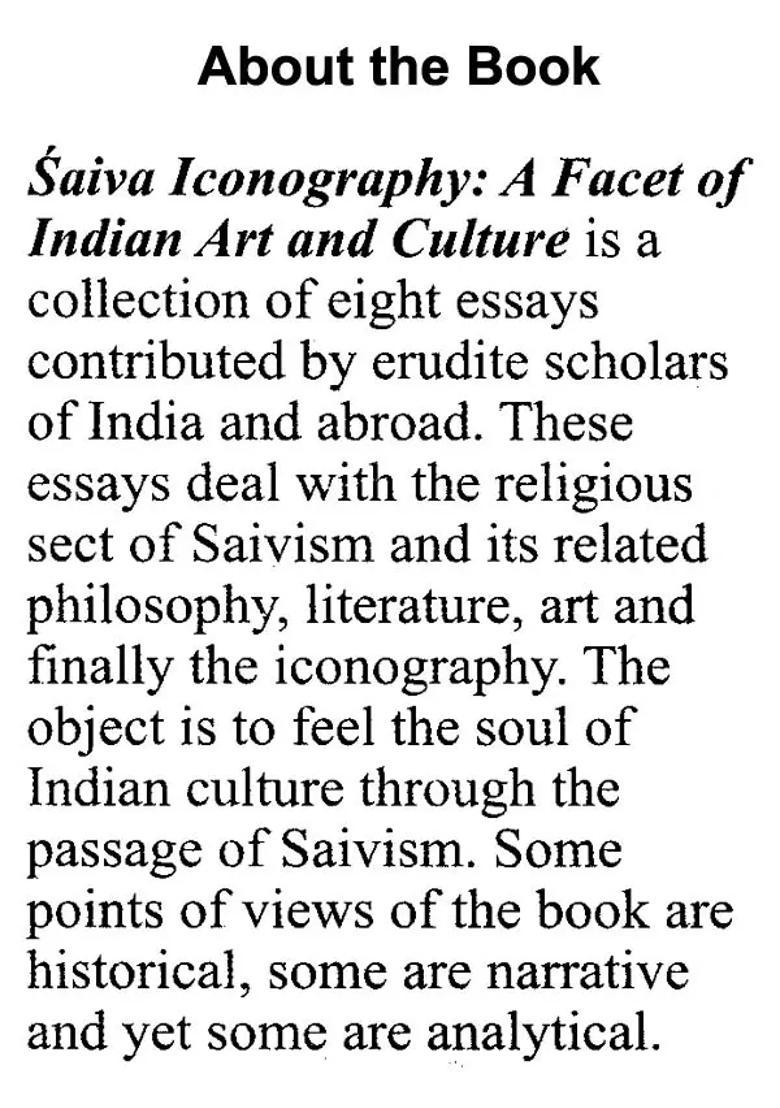 Saiva Iconography: A Facet of Indian Art and Culture - Indya