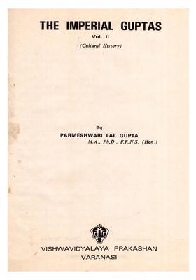 The Imperial Guptaâ€™s- Cultural History: Volume- 2 (An Old and Rare Book: Only 1 Quantity Available)