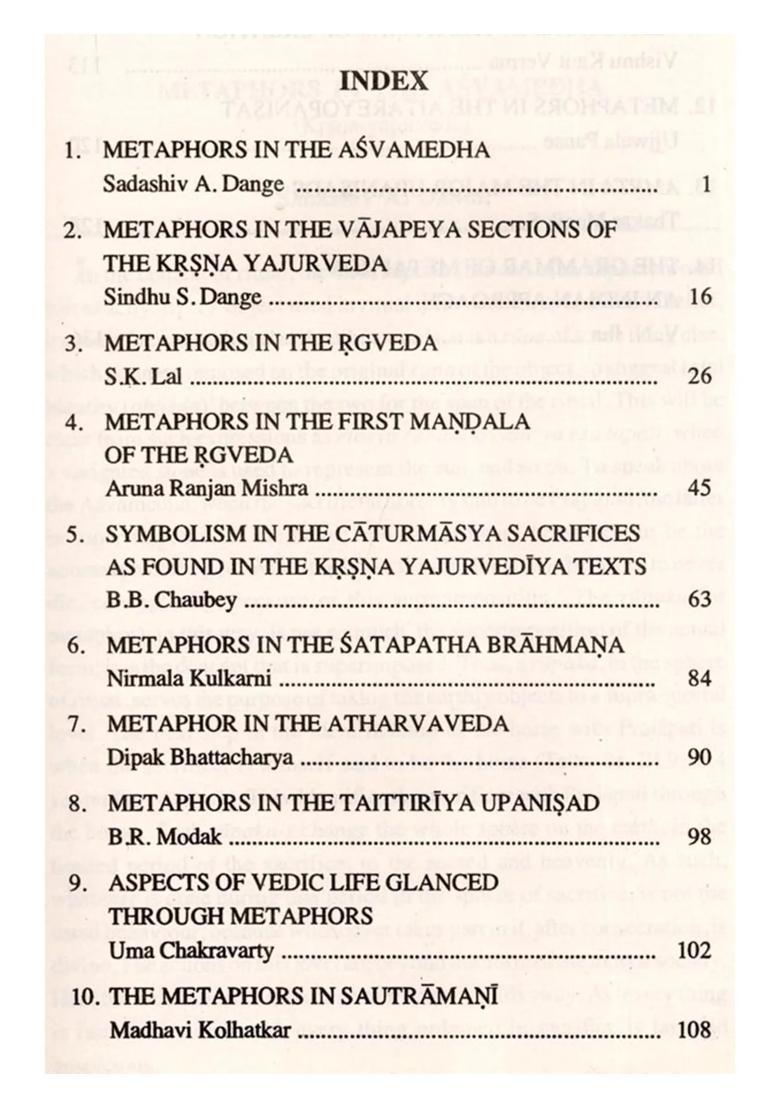 Metaphors in Vedic Literature (An Old and Rare Book) - Indya