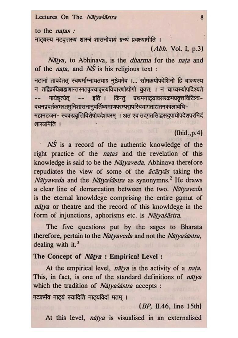 Lectures on Natyasastra (An Old and Rare Book) - Indya