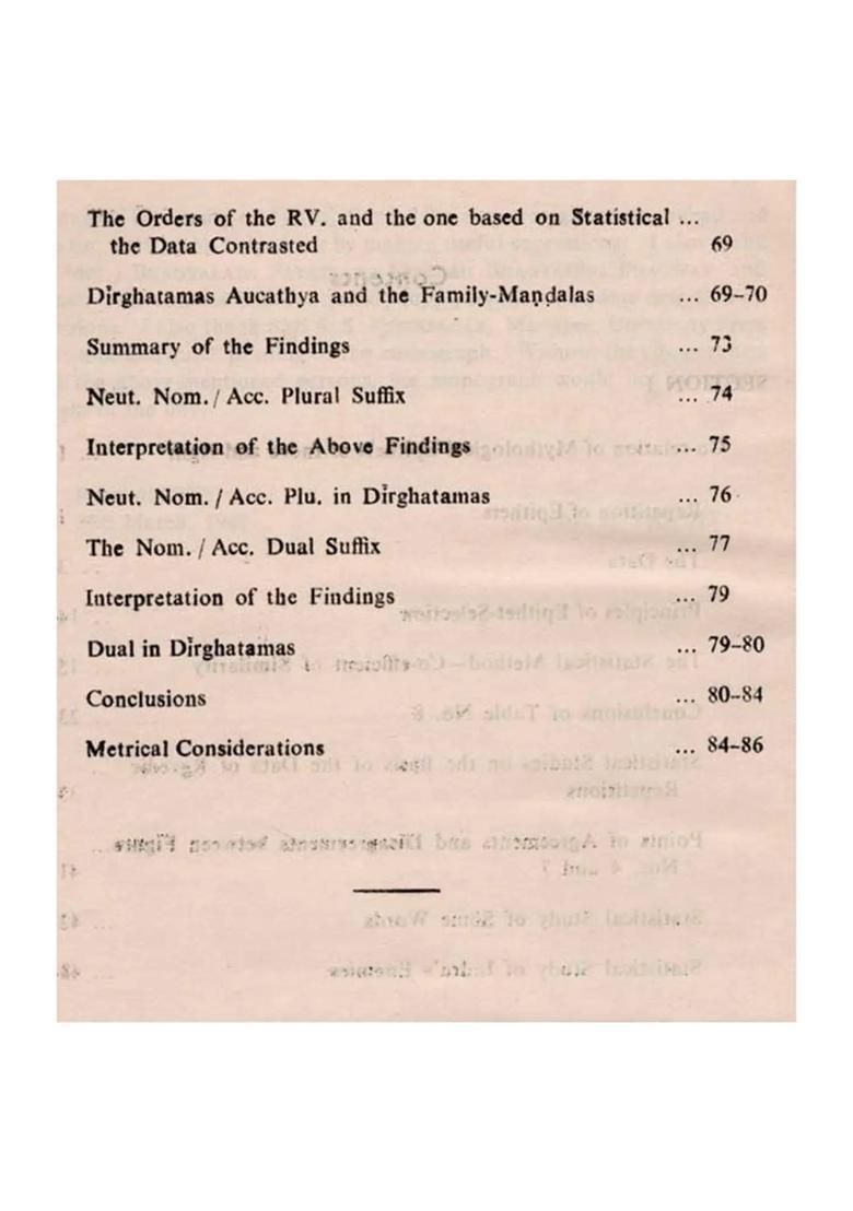 The Rigvedic Family-Mandalas -A Statistical Study (An Old and Rare Book) - Indya