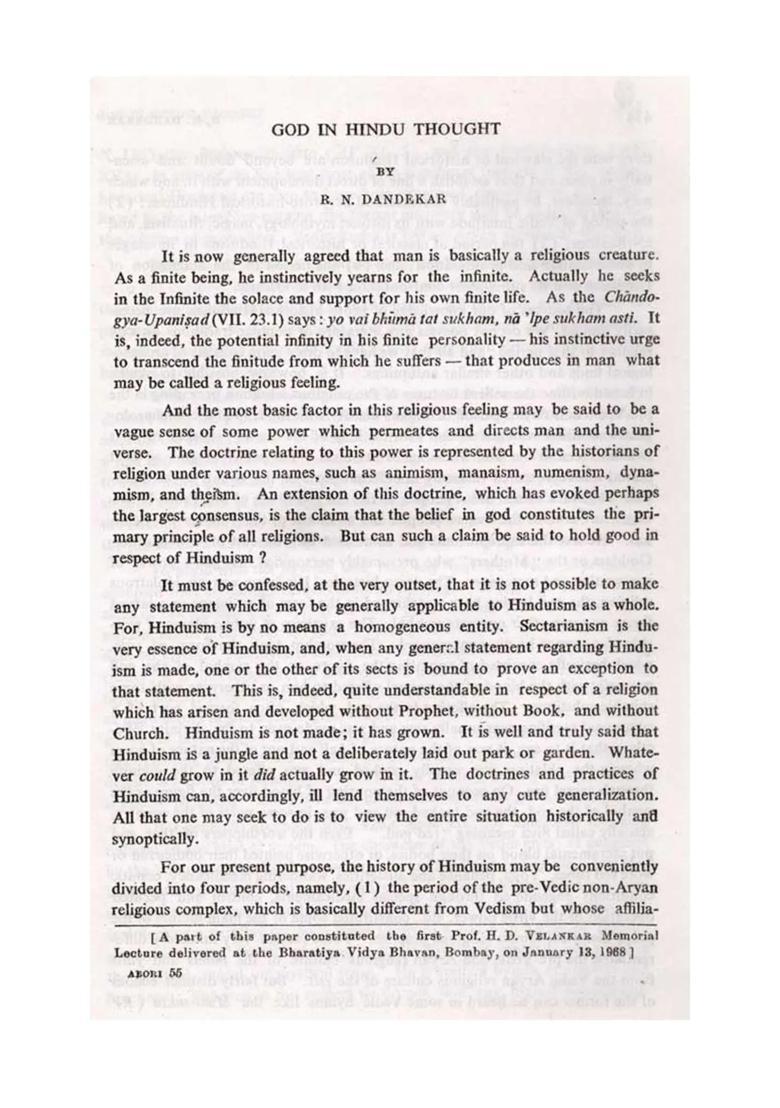 God in Hindu Thought (An Old and Rare Book) - Indya