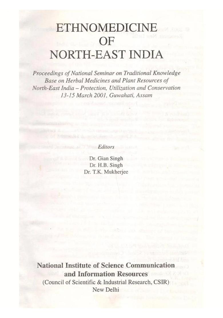 Ethnomedicine of North-East India (An Old and Rare Book) - Indya