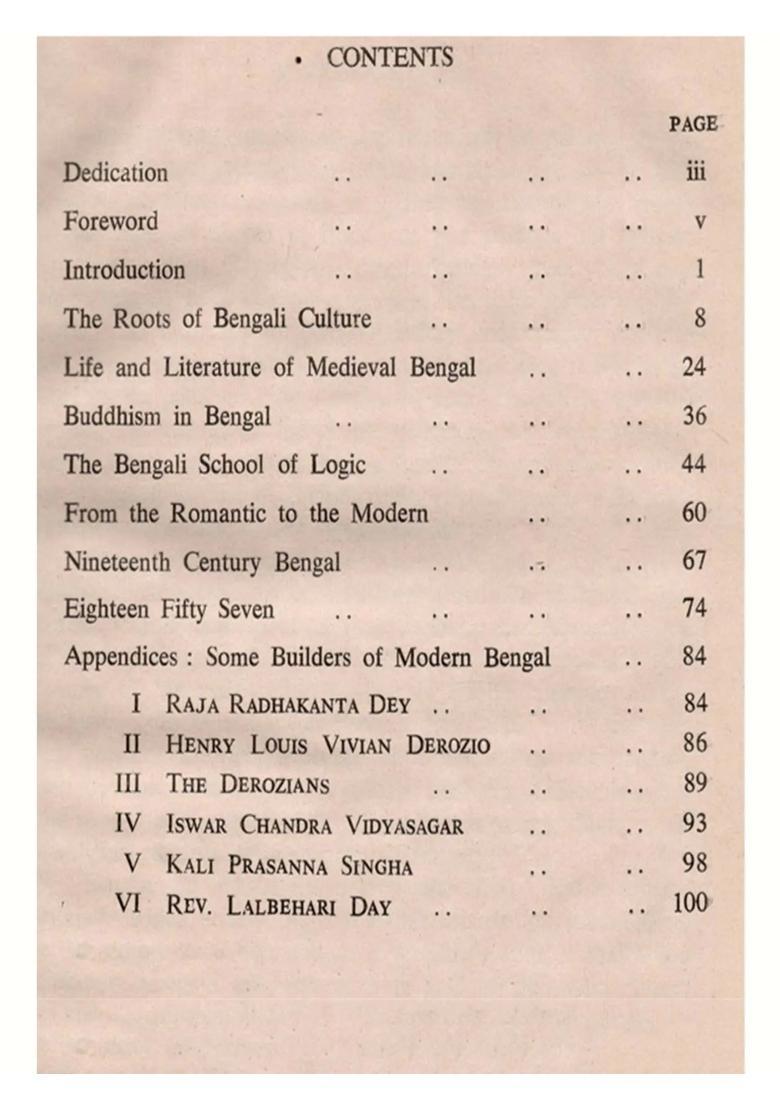 The Roots of Bengali Culture (An Old and Rare Book) - Indya