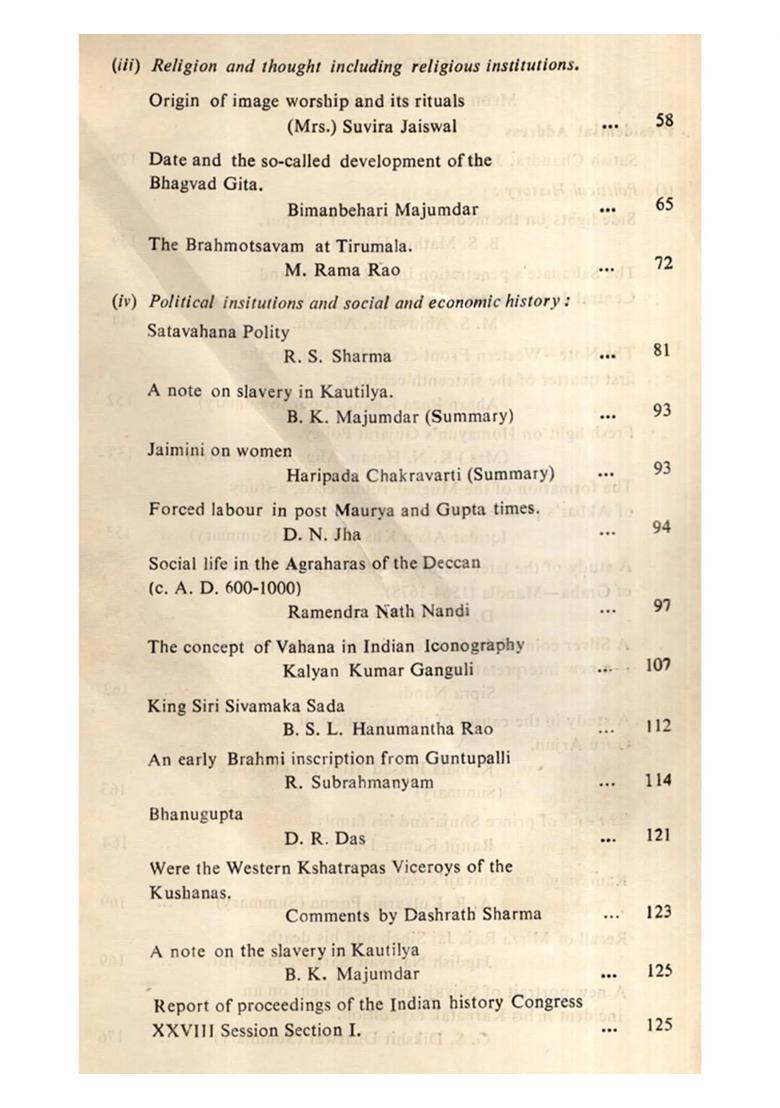 Indian History Congress- Proceedings of the Twenty-Eigth Session Mysore 1966 and Aligarh 1966 (An Old and Rare Book) - Indya