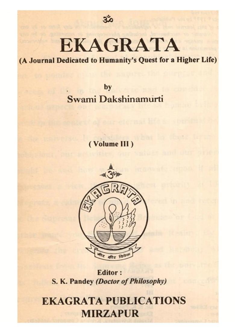 Ekagrata- A Journal Dedicated to Humanity