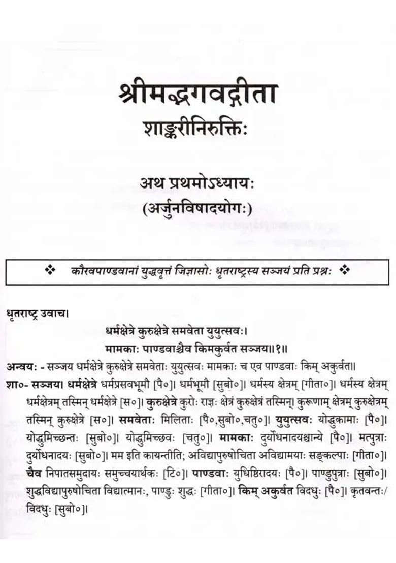 Srimad Bhagavad Gita Shankari Nirukti - Indya