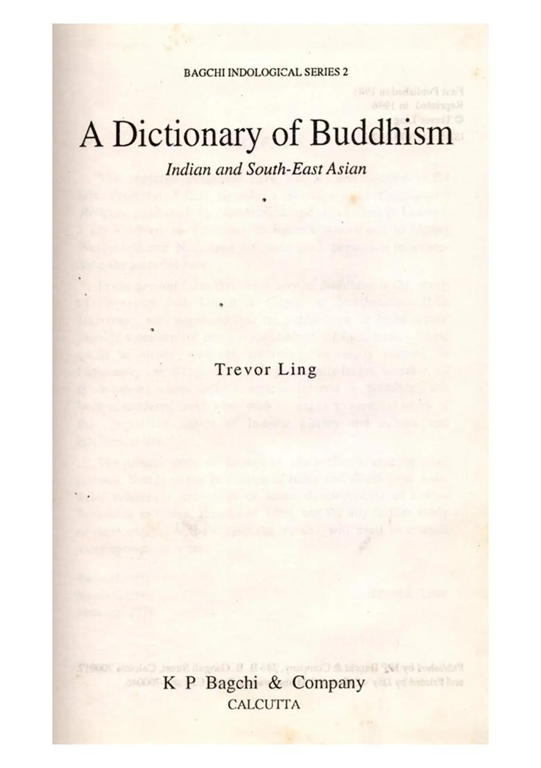 A Dictionary of Buddhism (An Old and Rare Book) - Indya