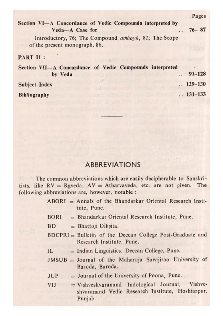A Concordance of Vedic Compounds Interpreted by Veda: Volume- 1 (An Old and Rare Book) - Indya