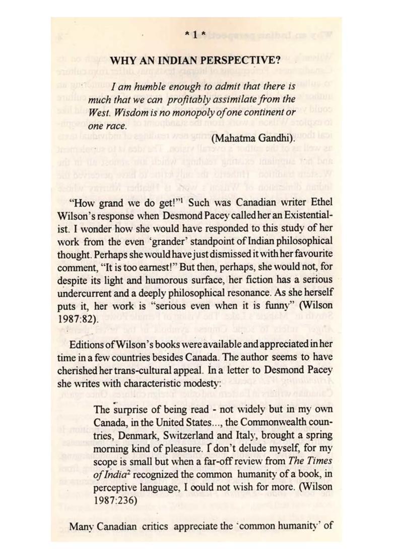 Self Beyond Self- Ethel Wilson and Indian Philosophical Thought (An Old and Rare Book) - Indya