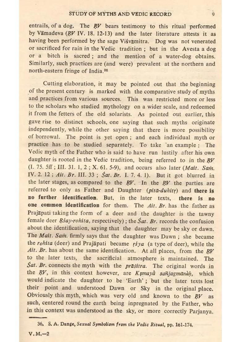 Vedic Myths in Social Perspective (Acharya Dr. Vishva Bandhu Memorial Lectures) (An Old and Rare Book) - Indya