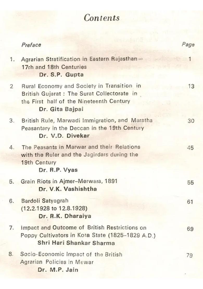 The Peasantry Through the Ages in Western India With Special Reference to Rajasthan- A Study Of Select Problems (An Old Book) - Indya