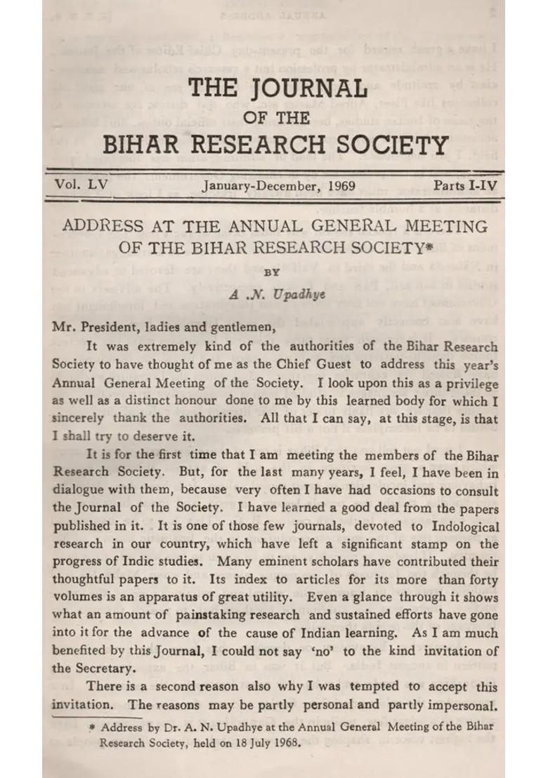 The Journal of the Bihar Research Society (Vol. LV, Part: I-IV, January-December, 1969) (An Old and Rare Book) - Indya
