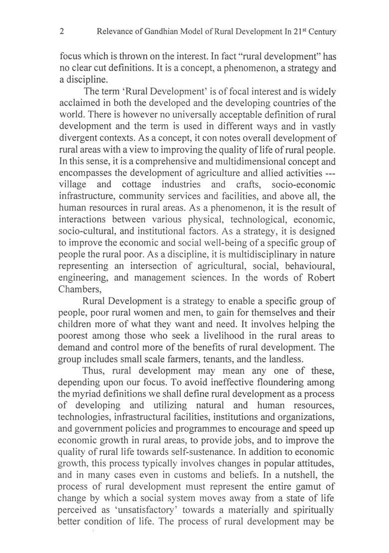 Relevance of Gandhian Model of Rural Development in 21st Century - Indya