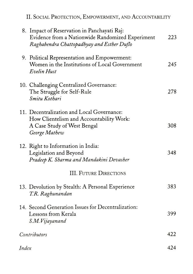 Decentralization Institutions and Politics in Rural India - Indya