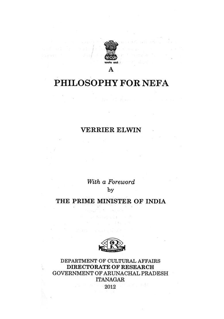A Philosophy for Nefa (An Old and Rare Book) - Indya