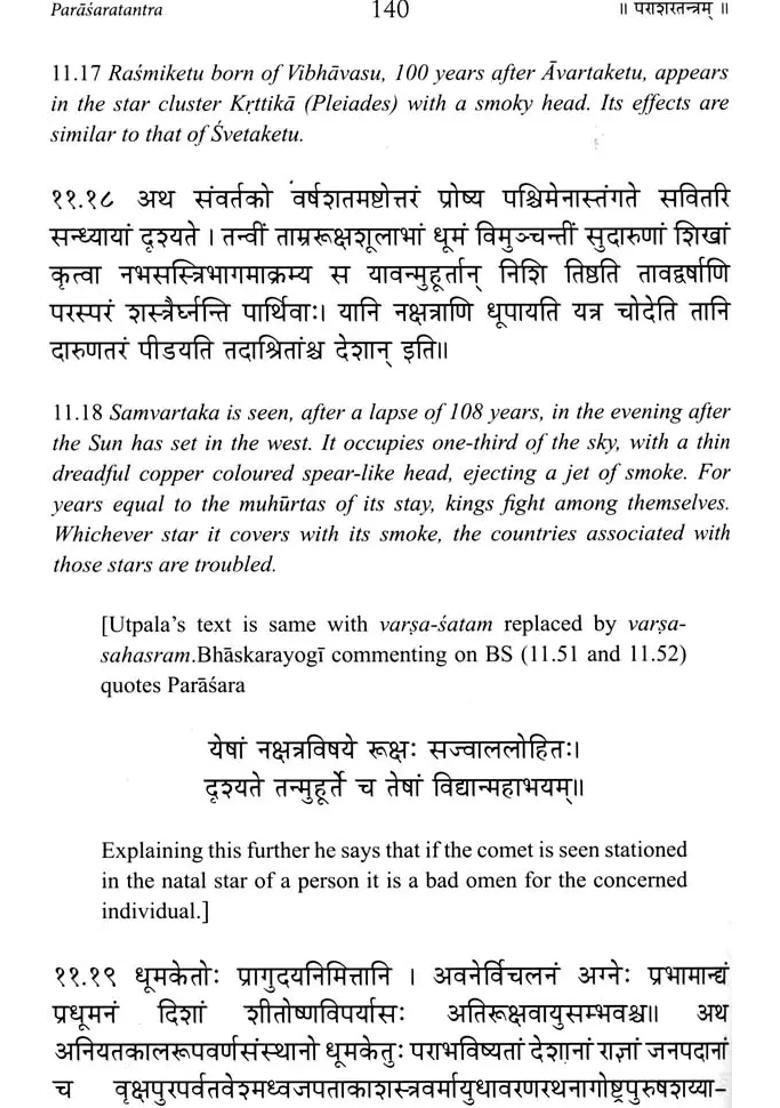 Parasara Tantra: Ancient Sanskrit Text on Astronomy and Natural Science (Reconstructed Text with Translation and Notes) - Indya