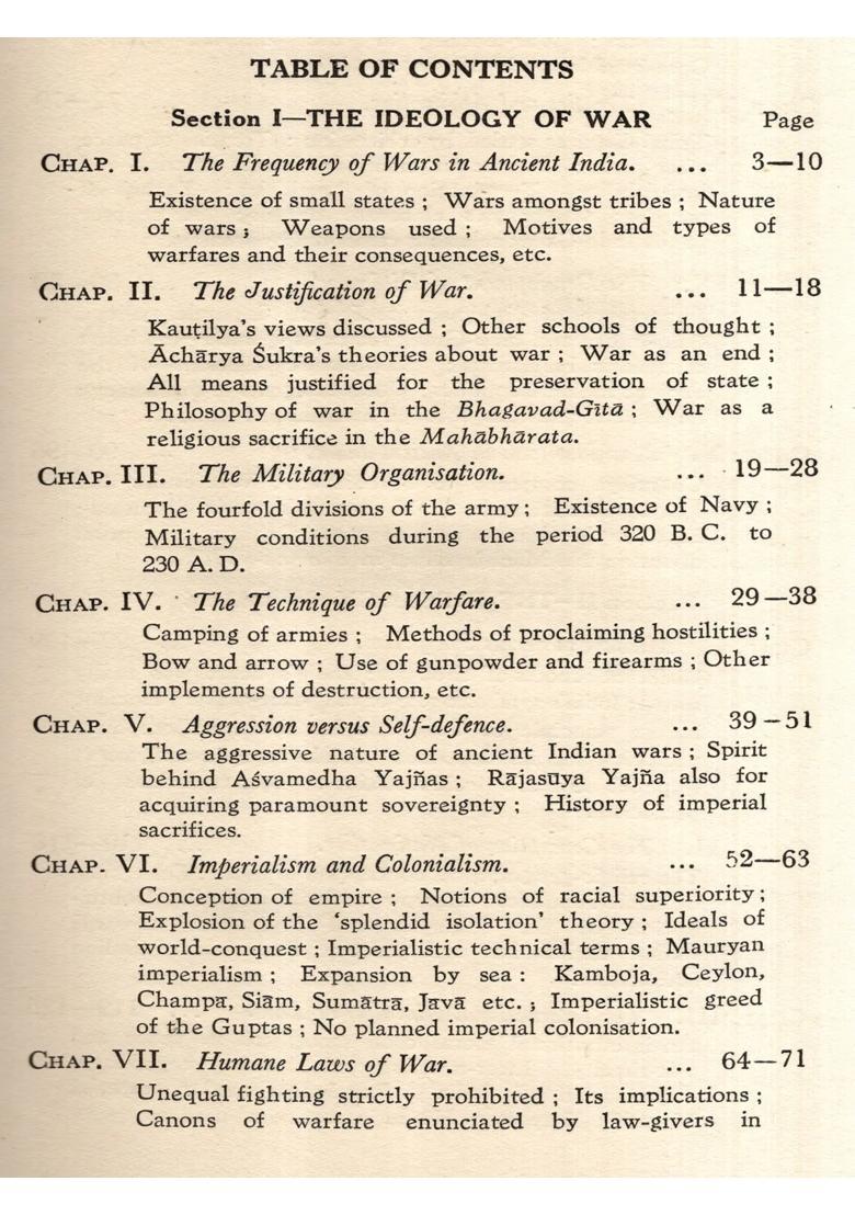 Ideologies of War and Peace in Ancient India (An Old and Rare Book) - Indya