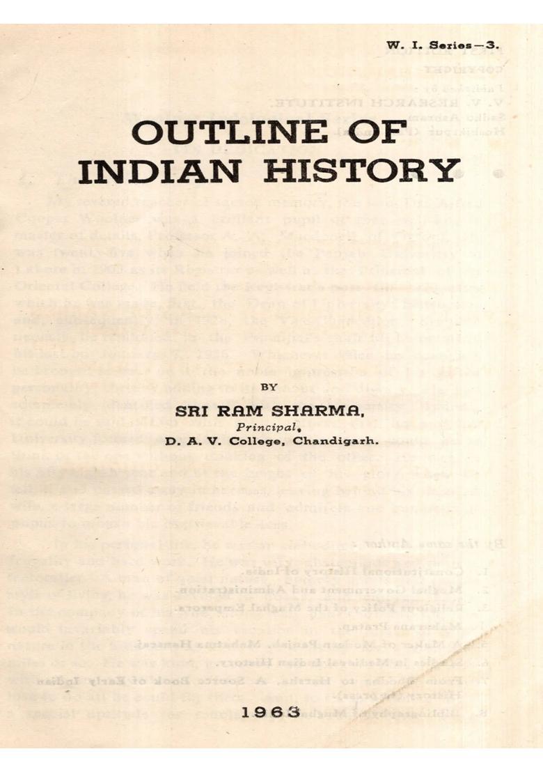 Outline of Indian History (An Old and Rare Book) - Indya